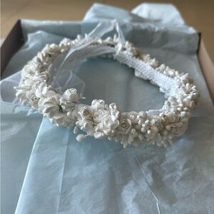 Elegant White Floral Headband